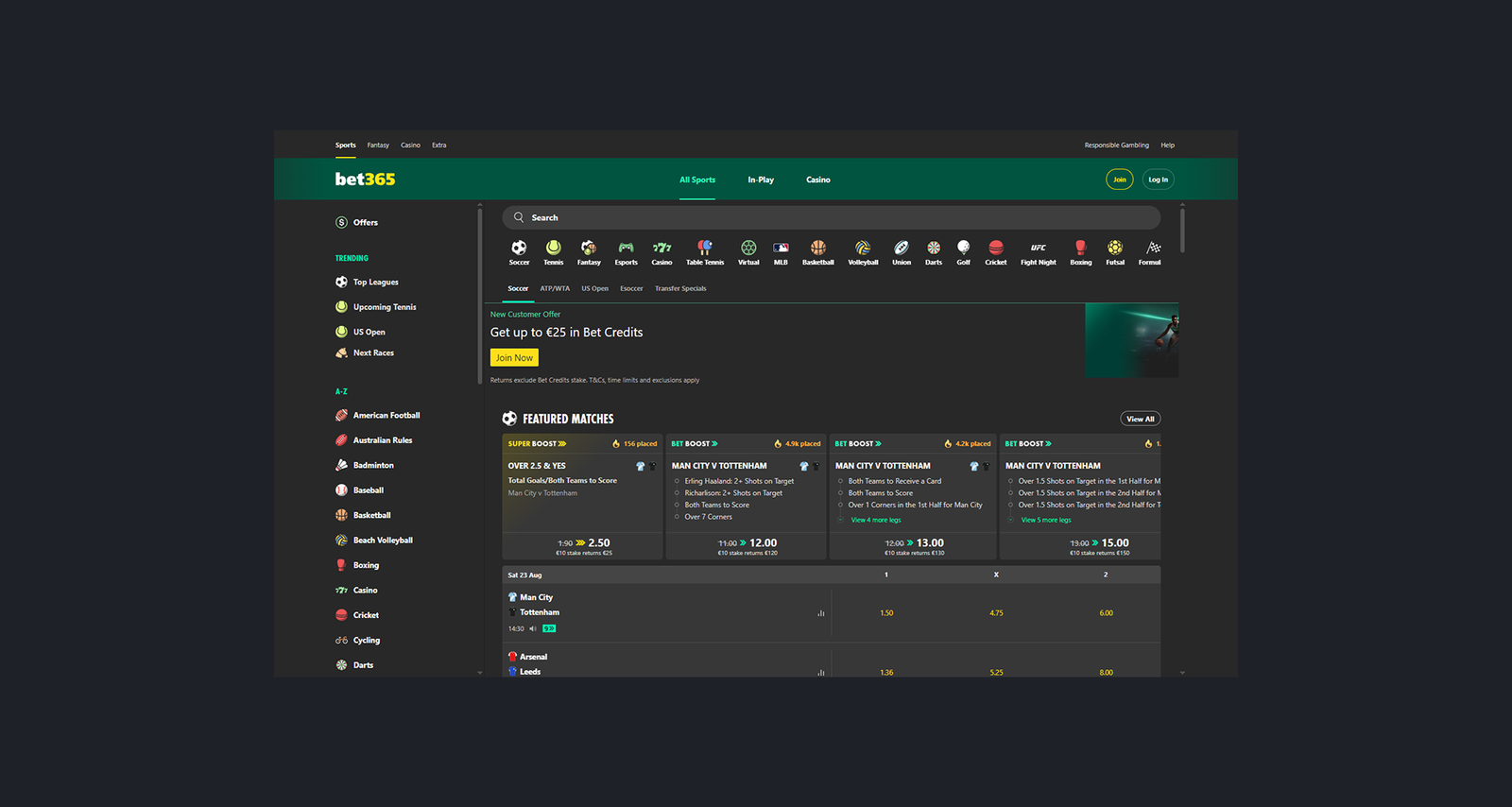 Bet365.com (Clone) Sportsbook